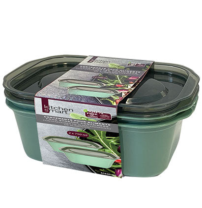 SURESEAL FOOD CONTAINERS - 2PK RECT., 750ML 16*10.