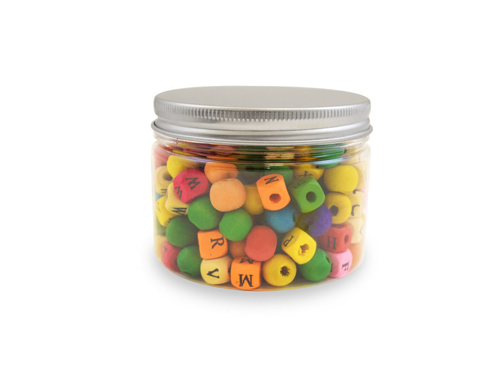 Craft Storage: 8.5x6.5cm (335ml) Plastic Wide-Mouth Jar w/Alum Screw-Top