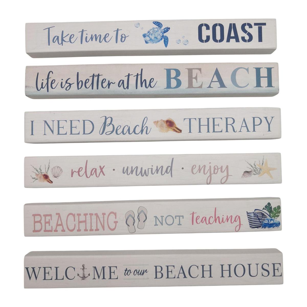 Country Garden MDF Table Blocks 6 Asst. 9.5x1.1x0.7 Label