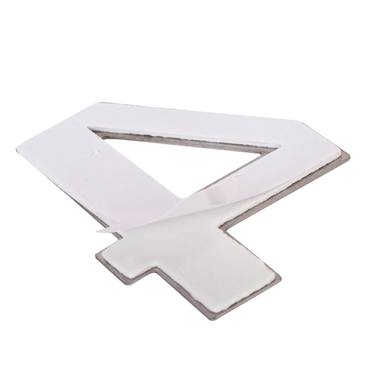 H.E. 3"#4 Adhesive Number Sign, SS B/C