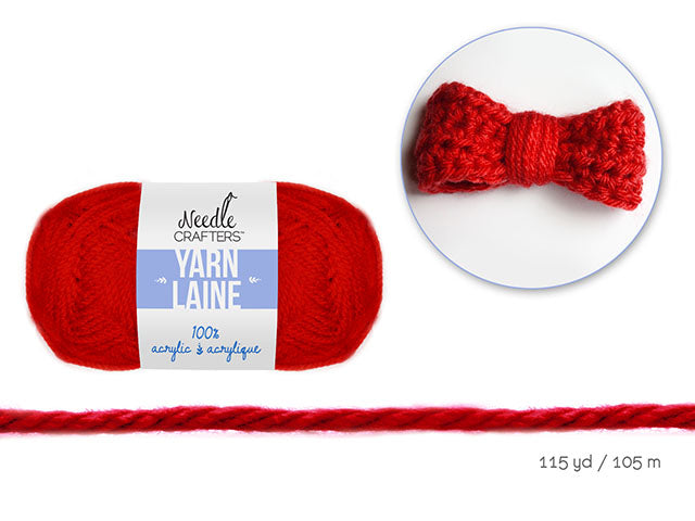 Needlecrafters: 50g Acrylic Yarn Standard Ball Dyed G) Really Red