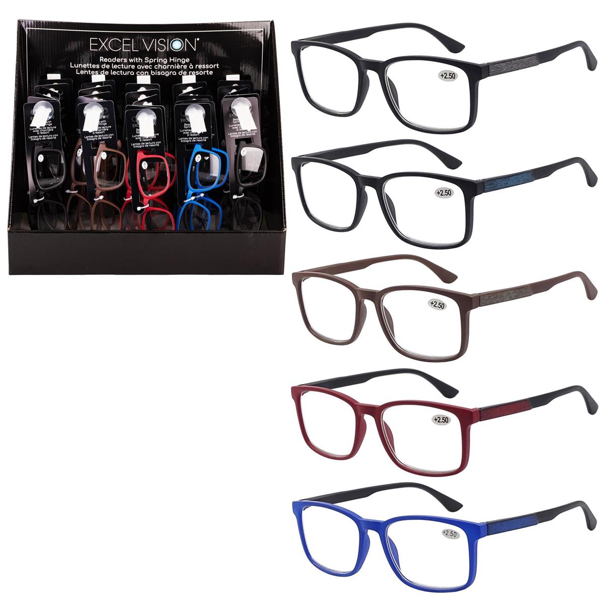 Excel V. Readers w Col Temple ,spring hinge, 5-col, 30/PDQ, hc