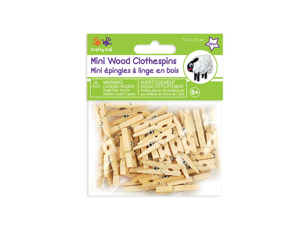 Craftwood: 1 3/16" Mini Clothespins Natural 40/pk
