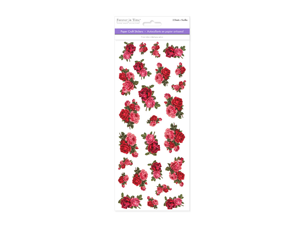 Paper Craft Sticker: 5"x12" 2-Sticker Themed Set C) Rose Medley