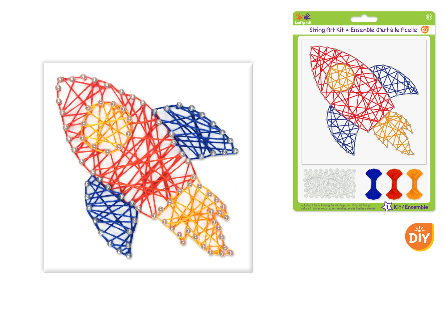 Krafty Kids Kit: DIY String-Art Kit C) Rocket