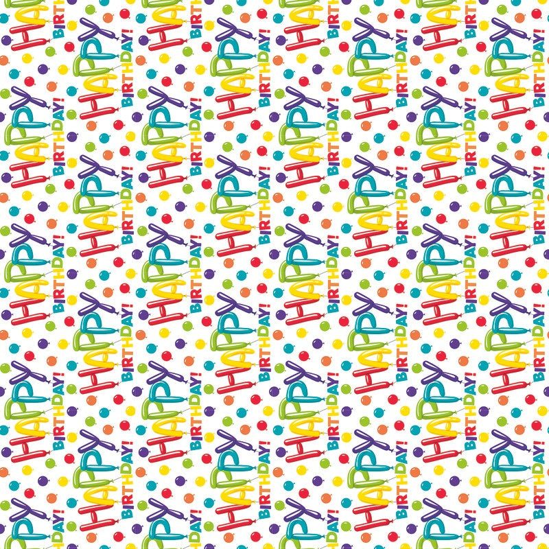 Colorful Birthday Gift Wrap 30"x 5ft