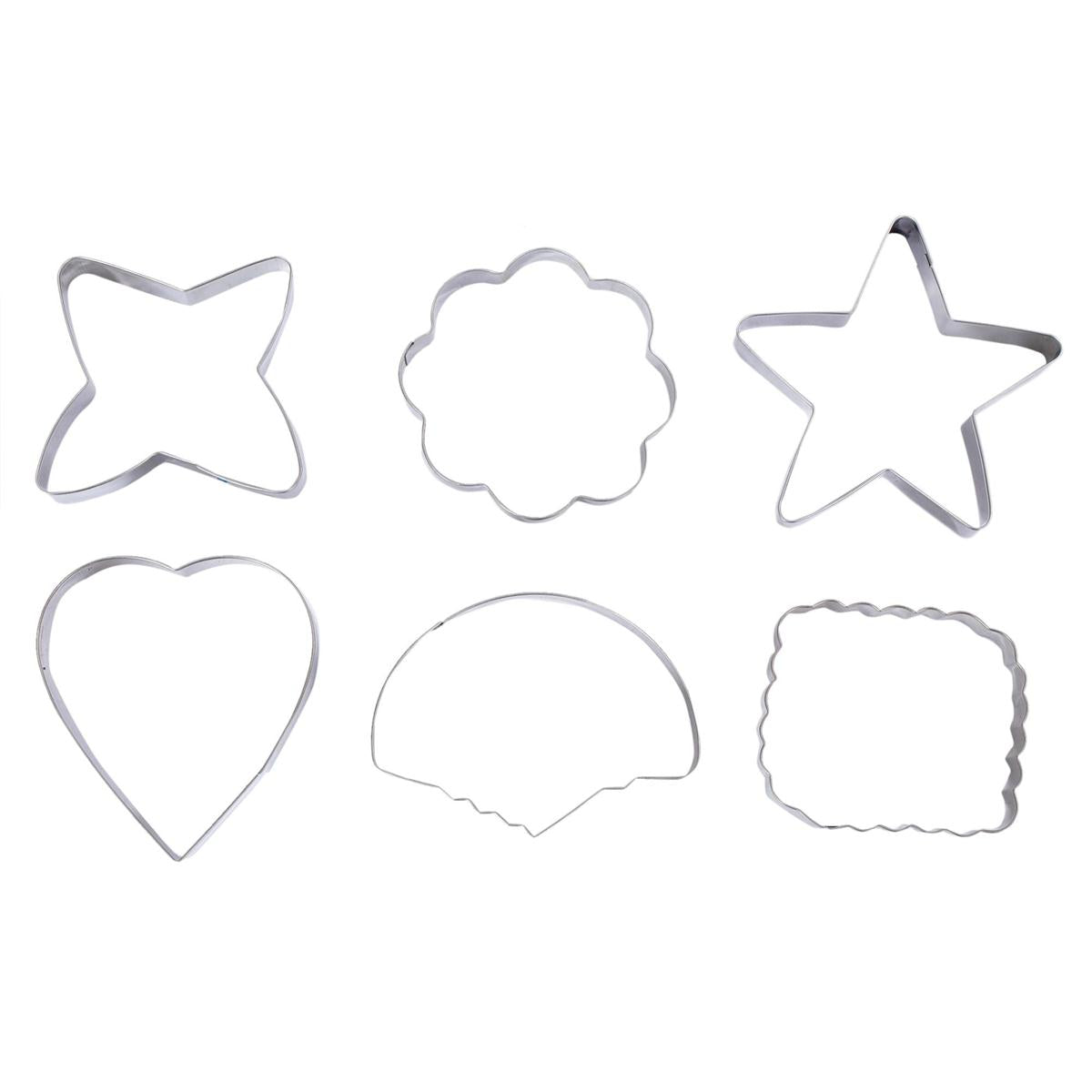 L.Gourmet 6-pc Cookie Cutter Set, Metal, PVC Box (#80514-HC) (CP)