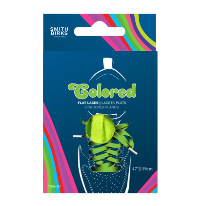 47" FLAT LACES-LIME GREEN (2PRS)