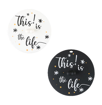 *SILICONE 2PK CUP LID-TITL-B/W