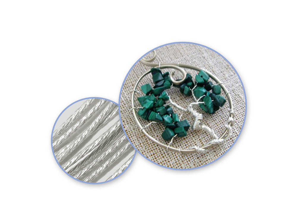Beading/Jewelry Wire: Tiger Tail 7-strand .018 Diam (.45mm) 12m A) Silver