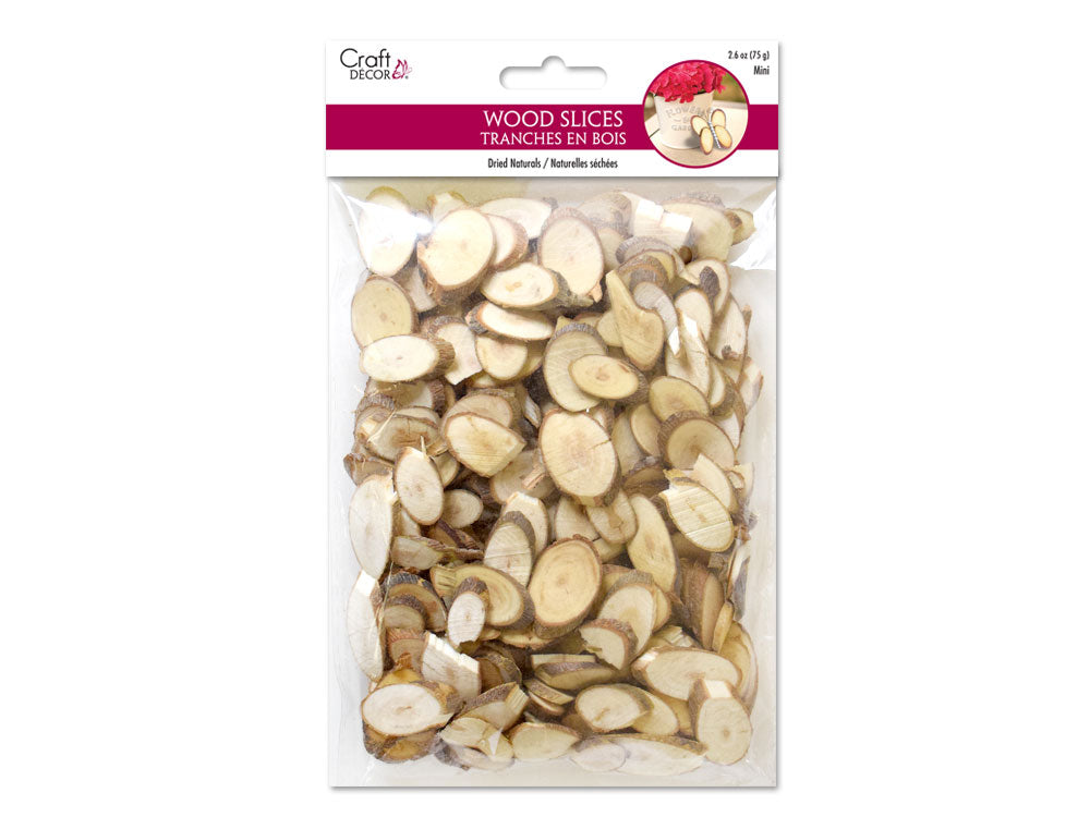Craft Decor Dried Naturals: Oval Wood Slices Mini Asst 75g B) Natural