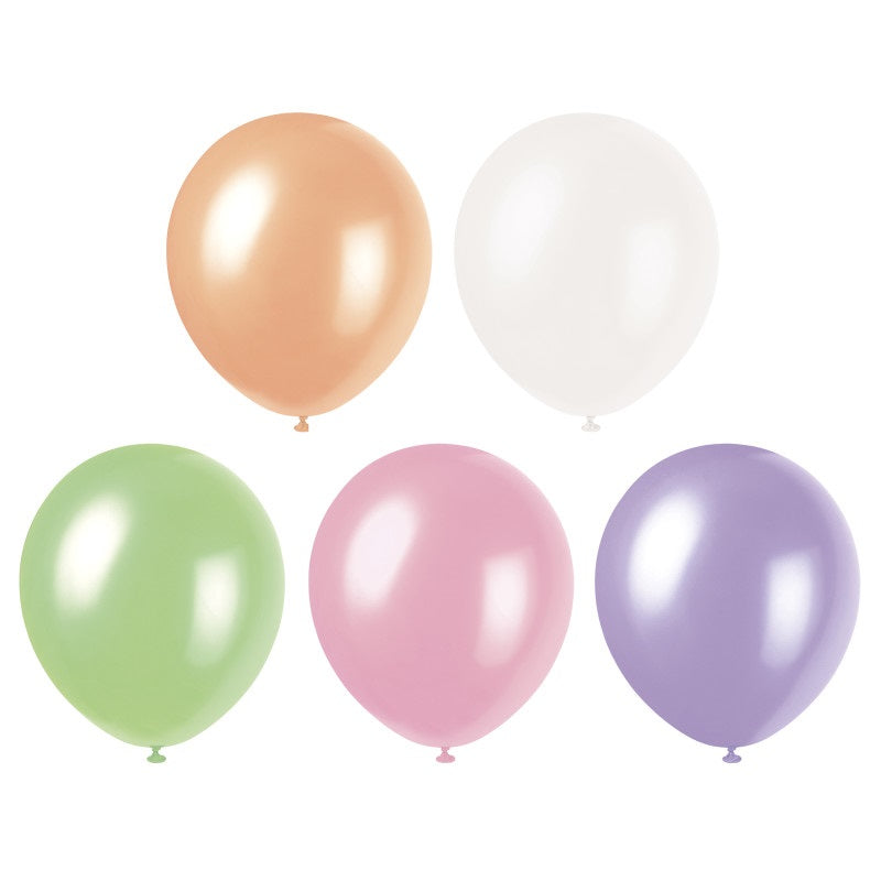 Helium filled - 12" Latex Balloons - Assorted Pastel