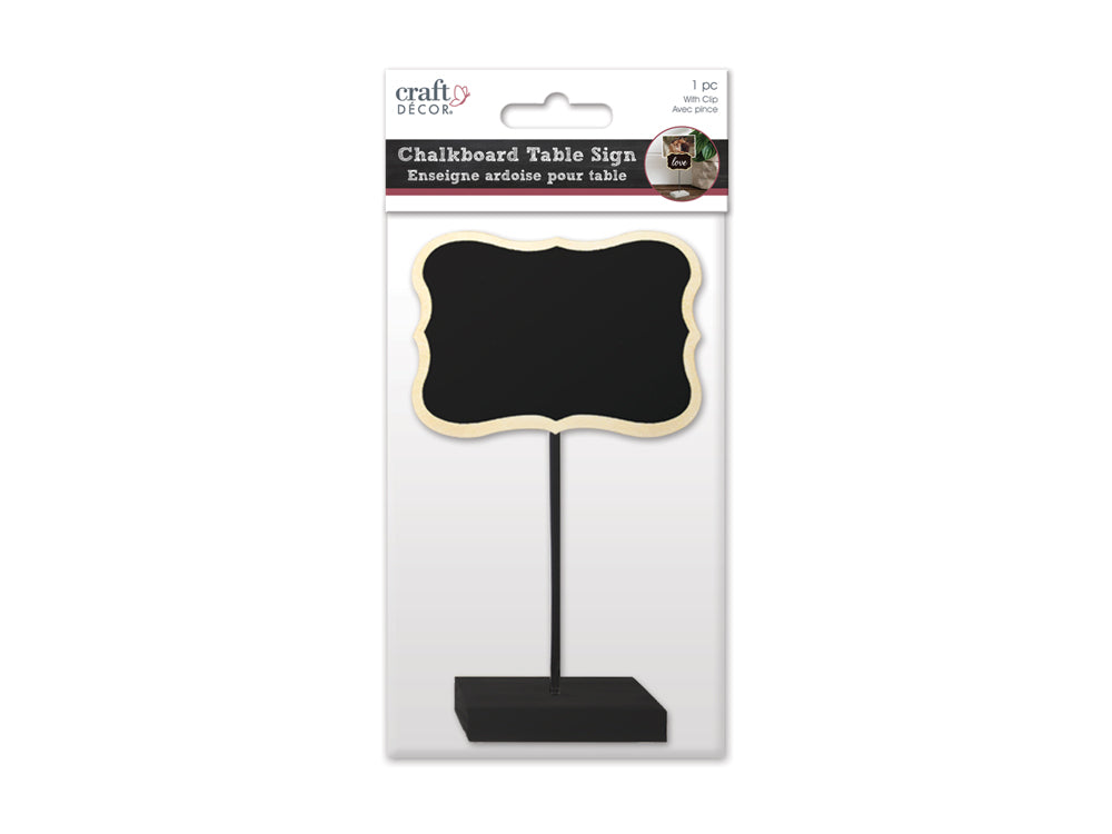 Craft Decor: Chalkboard Clip Sign Stand C) Bracket w/Natural Edge