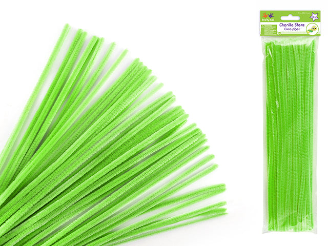 Chenille Stems: 6mmx30cm Standard Pipe Cleaners 40pc T) Lime Green