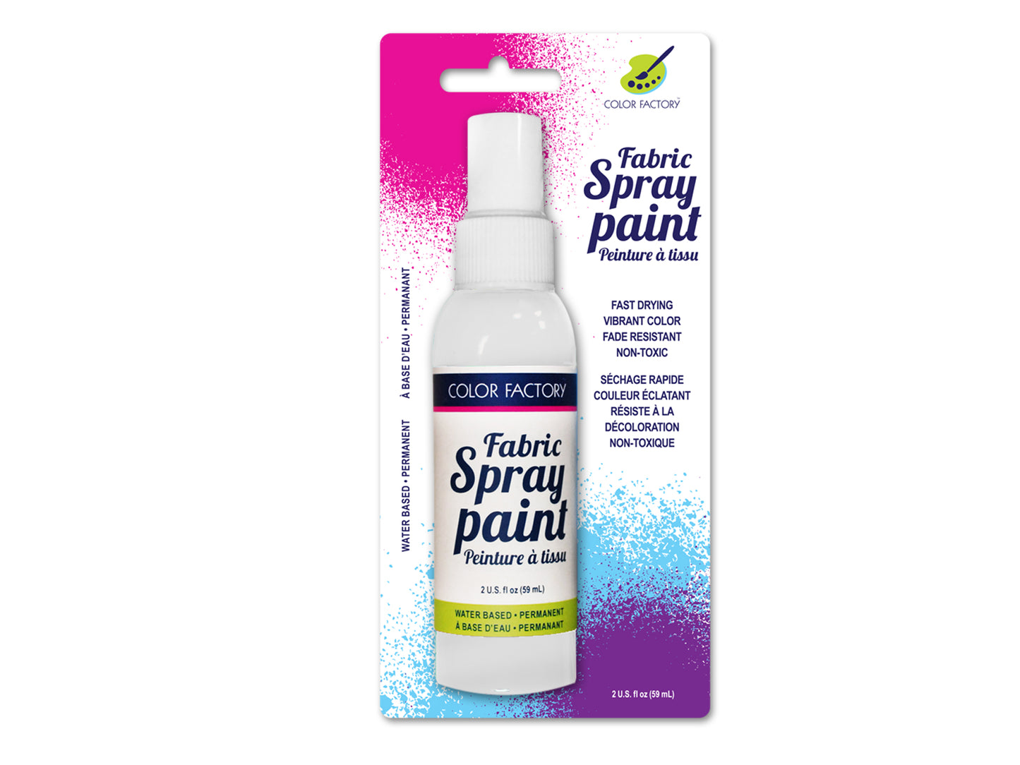 Color Factory Fabric Paint: 60ml (2fl.oz) Spray Paint J) White