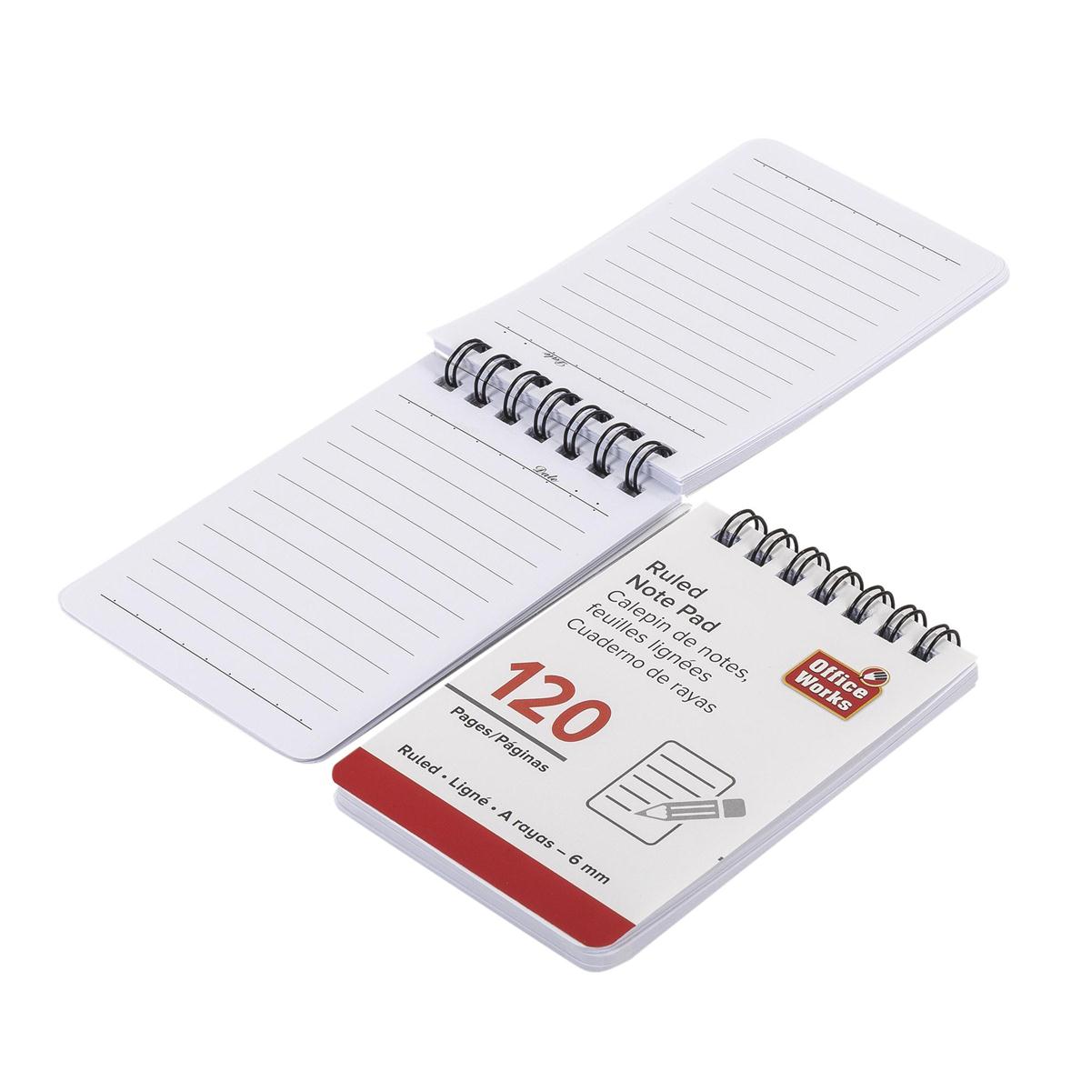 O.WKs. Plastic Cover Note Pad, 120-page, 48/dsp