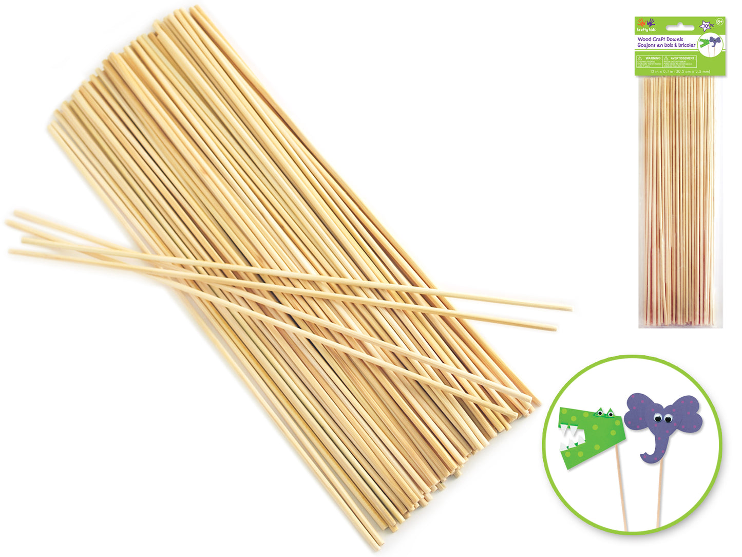 Craftwood: 12" Natural Thin Bamboo Dowel x70 (2.5mm thick)