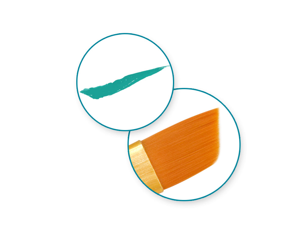 Artist Brush Set: Deluxe Taklon Brush Sets x5 Wood Handle D) Angular