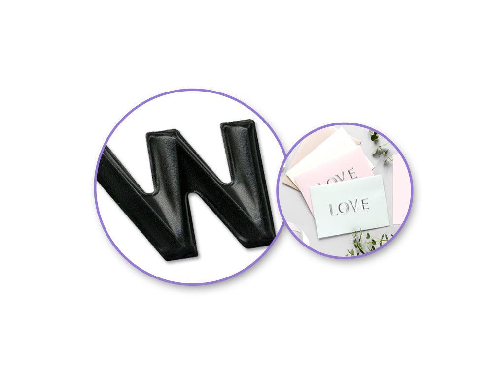 Paper Craft Sticker: 5.7"x9.8" 3D Alpha PVC C) Black