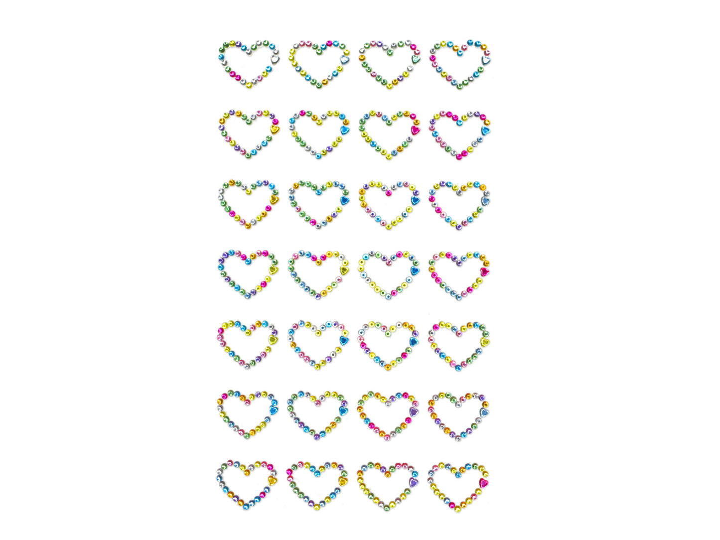 Paper Craft Sticker: 3.7"x6.1" Gem Icons B) Dainty Hearts