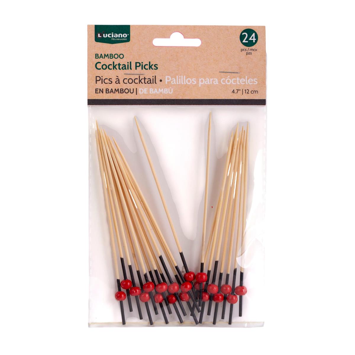 Luciano 24-pc Cocktail Picks, Red, PBH