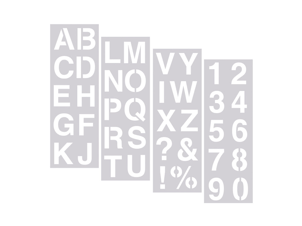 Color Factory: 2" Alpha/Numeric/Symbol Stencil 4-Sht Set
