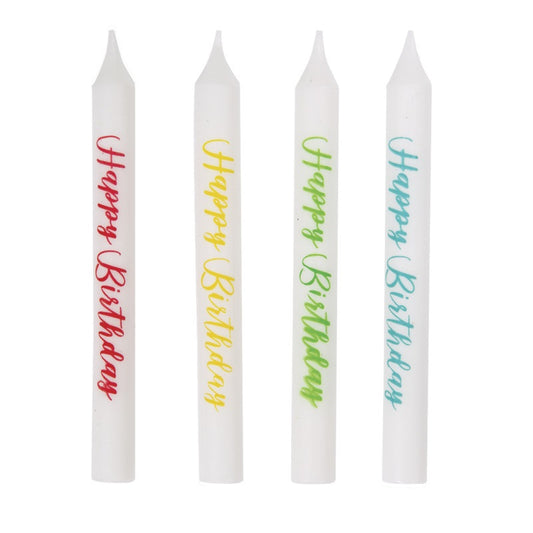 Assorted "Happy Birthday" Birthday Candles  8ct