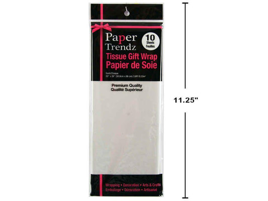 Paper T. 10-Sheet Tissue Wrapping Paper, White, printed bag, 20"x26"