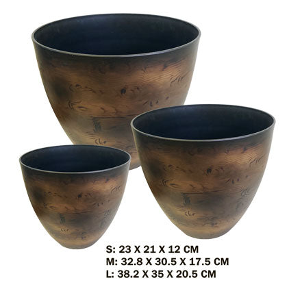 SWIRL PLANTER-6PC SET-BROWN