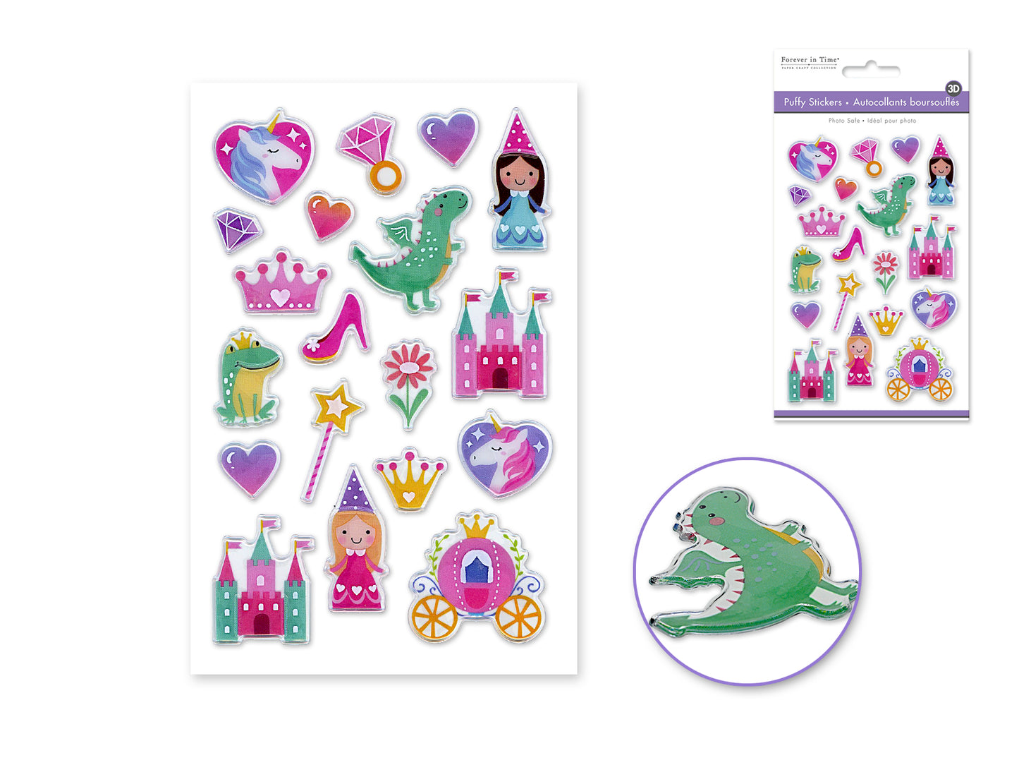 Paper Craft Sticker: 4.1"x7.5" 3D Puffy D) Fantasia
