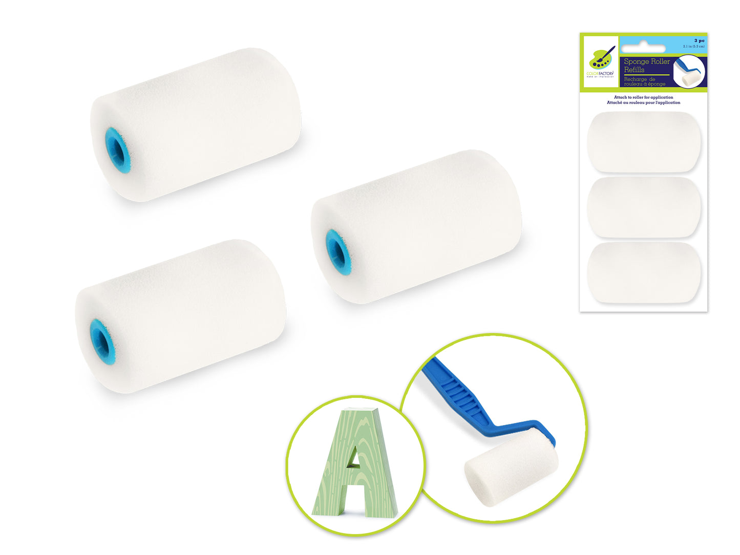 Color Factory Tool: 5.3cm Sponge Roller Refill 3pc (For GB310)