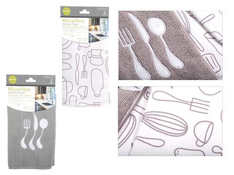 L.Gourmet 2-pc Microfibre Cloth, 48x40cm, header card (DCS)