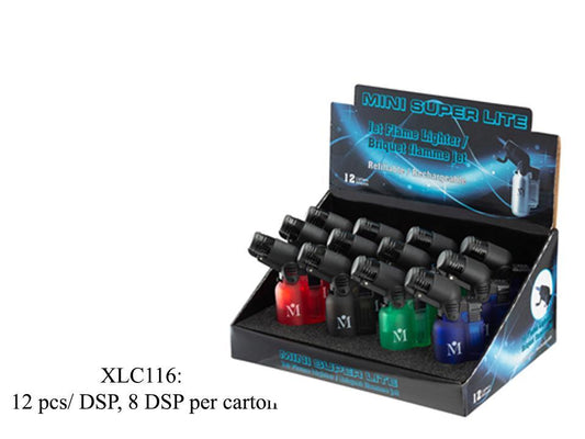 Mini SuperLite Jet Flame Torch With Cap, 12/dsp