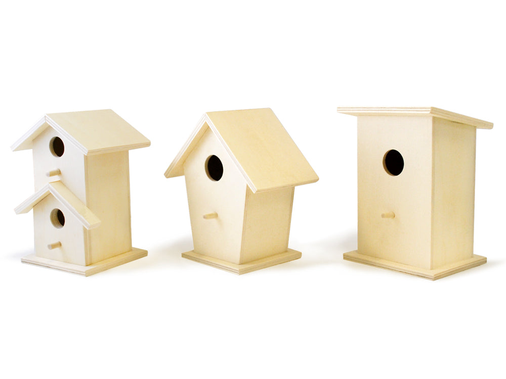 Wood Craft: 6" Birdhouses Asst 6eax3styles