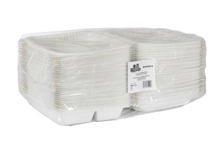 CAFE EXPRESS MFPP 3-COMP HINGED CONTAINER 9" X 9" 50/PK x 3/CS
