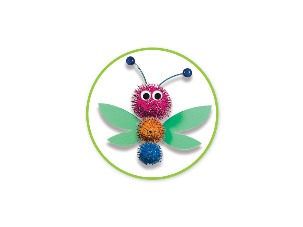 Krafty Kids: Pom-Poms Glitter Pack x75 Glamour Colors Asst Sizes