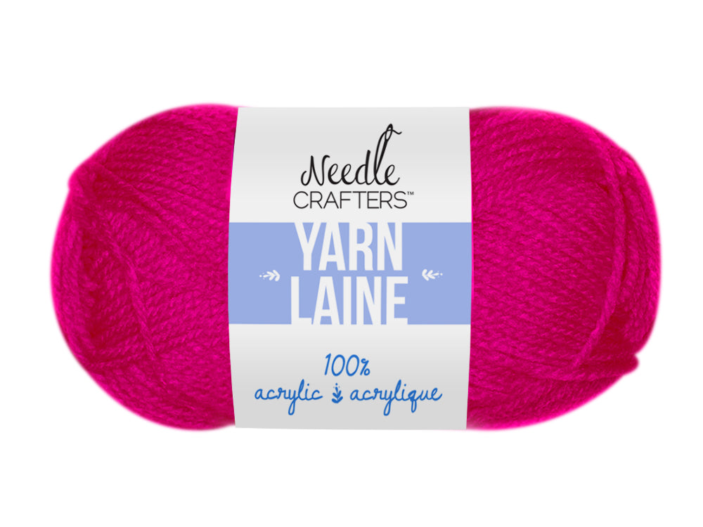 Needlecrafters: 50g Acrylic Yarn Standard Ball Dyed U) Hot Fuchsia