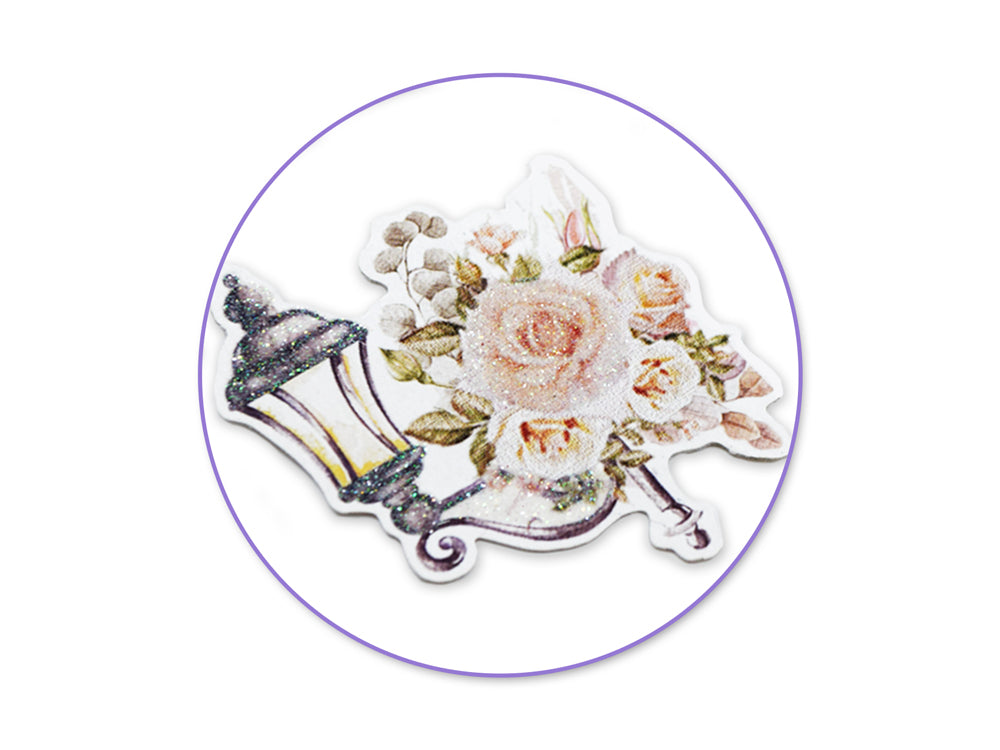 Paper Craft Embellishment: Glitter Die Cuts 250gsm J) Vintage