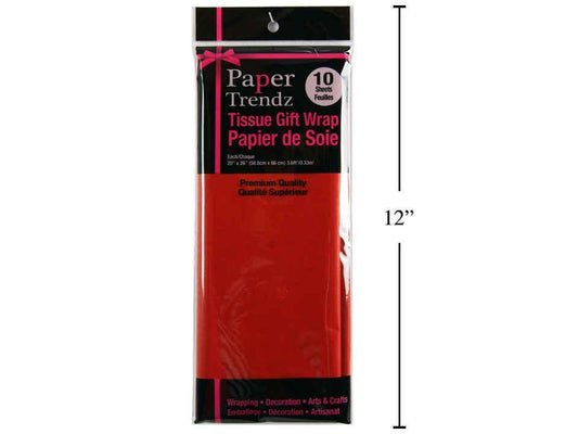 Paper T. 10-Sheet Tissue Wrapping Paper, Red, printed bag  20"x26"