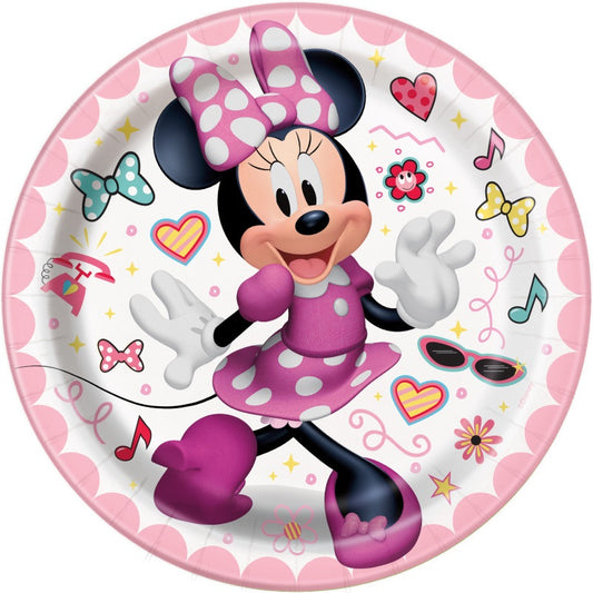 Disney Iconic Minnie Mouse Round 7" Dessert Plates  8ct