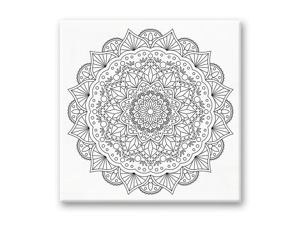 Stretch Artist Printed Canvas: 12"x12" Primed Back-Stapled L) Mandala