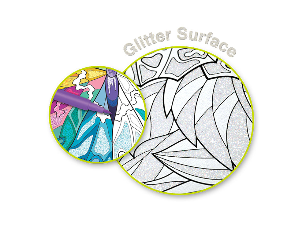 Color Factory: Glitter Coloring Pad 8.25"X8.25" 180Gsm 24Sht F) Floral Glam