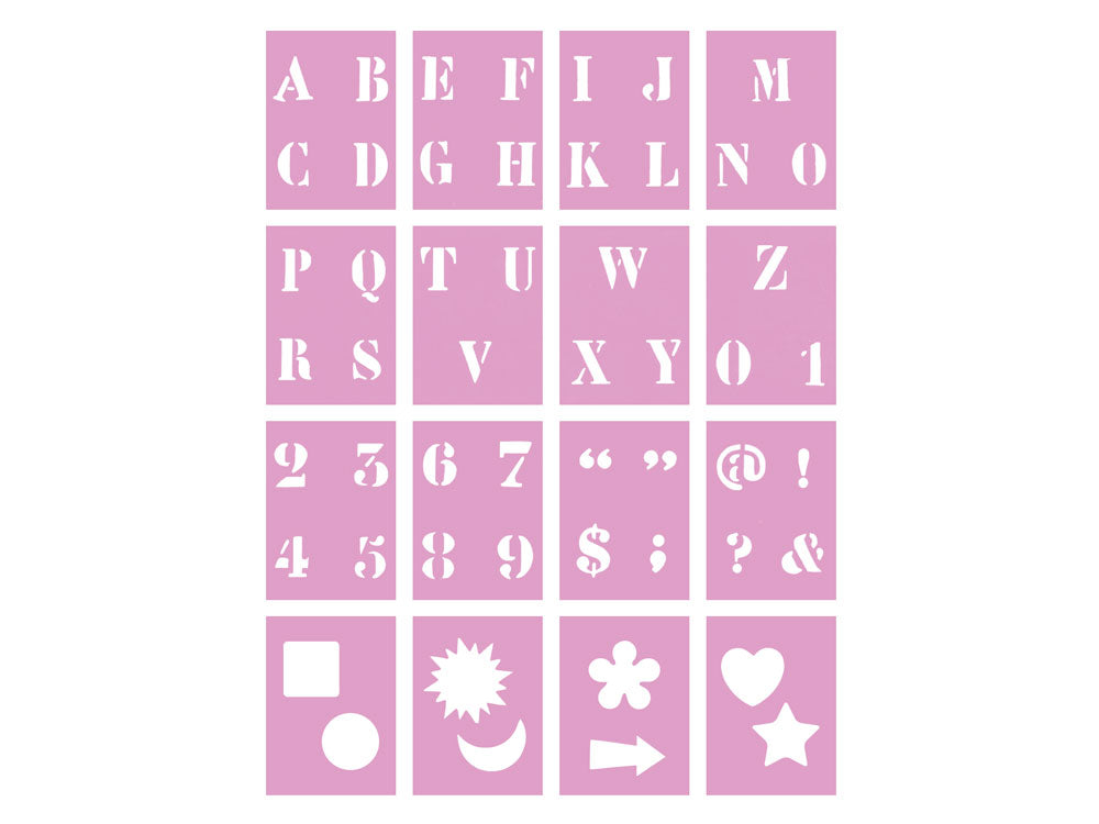 Color Factory: Complete Letter Stencil Sets A) 1"