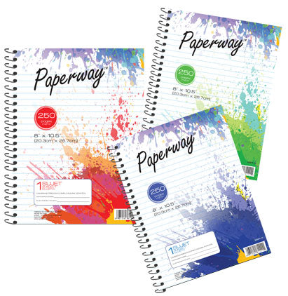 SPIRAL BOOK - 250 8" X 10.5" 3 SUBJECT