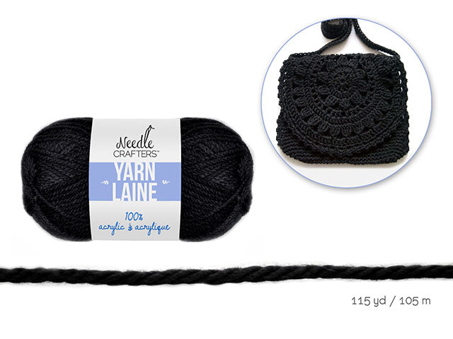 Needlecrafters: 50g Acrylic Yarn Standard Ball Dyed D) Black