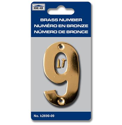 BRASS NUMBER "9"