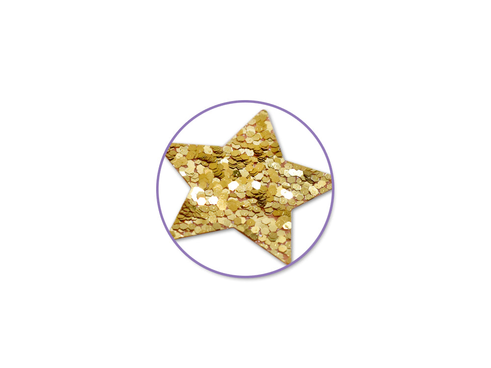 Paper Craft Sticker: 12.5cmx30.5cm Glitter Shapes A) Gold Stars