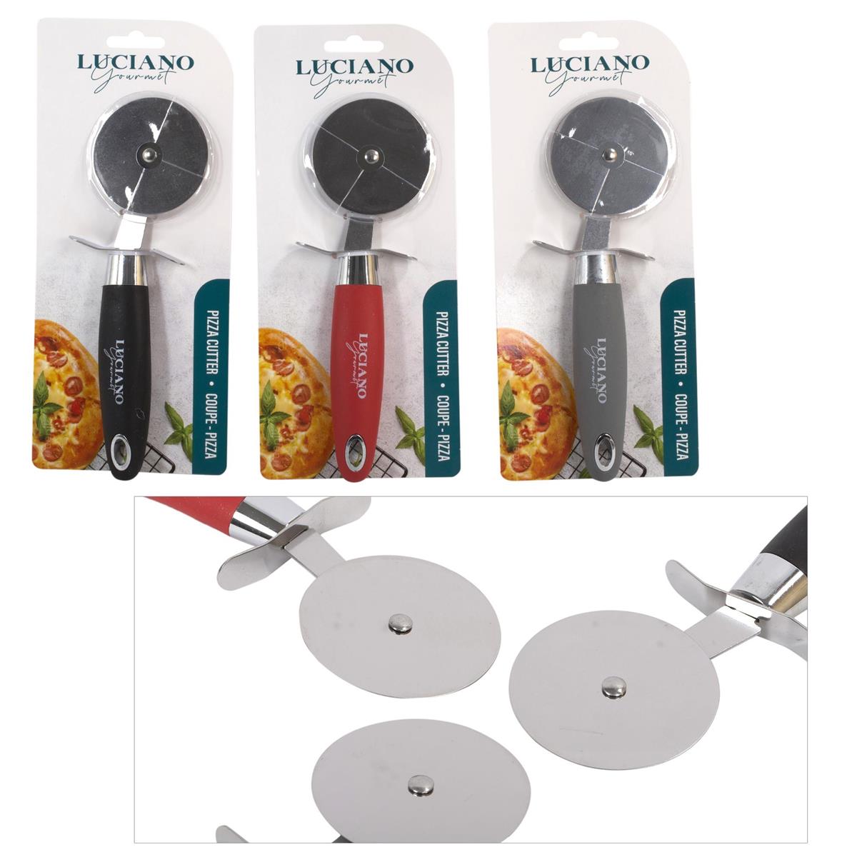 L.Gourmet 9"L Pizza Cutter, Stainless Steel, 3 col., t.o.c.