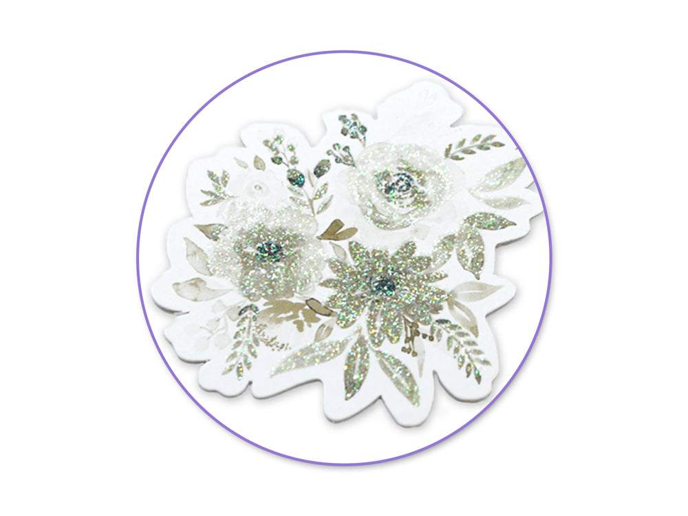 Paper Craft Embellishment: Glitter Die Cuts 250gsm I) Romance