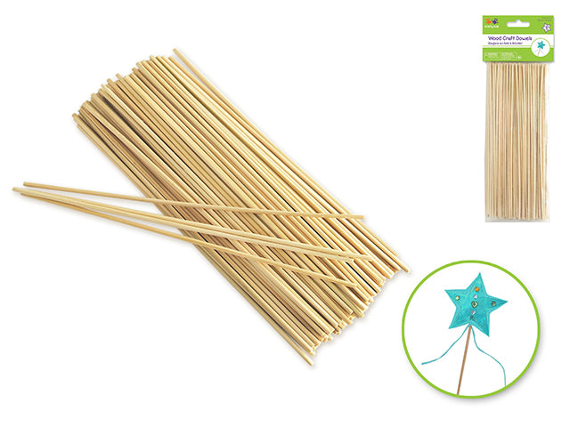 Craftwood: 8" Natural Thin Bamboo Dowel x105 (2.5mm thick)